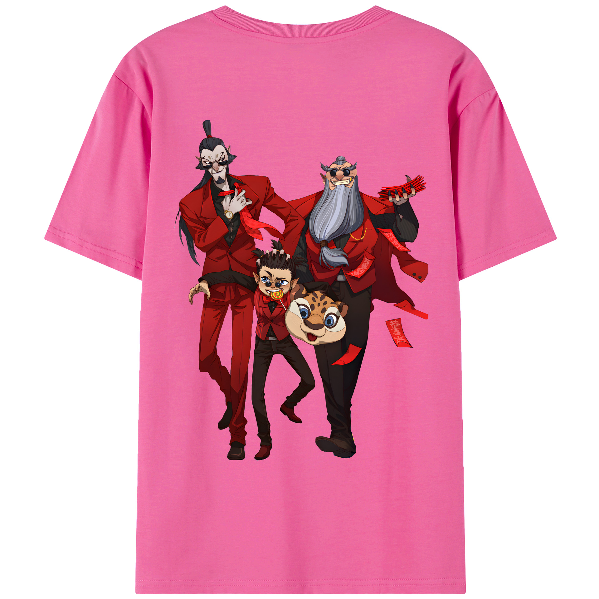 （画像用） Ne Zha 2 ナタ 魔童の大暴れ レディース半袖Tシャツ(バックプリント)